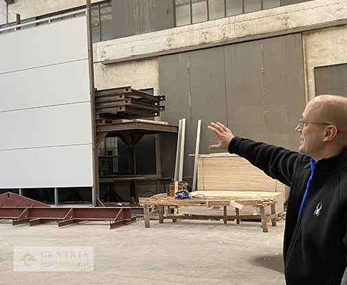 CENTRIA International Managers Introducing Panels Installed to Scale on the Demonstration Wall at the Factory to a General Contractor